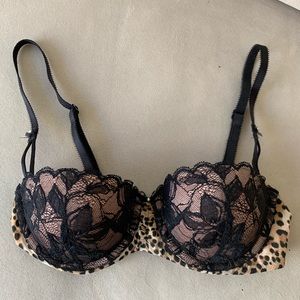 Victoria’s Secret lace and leopard print bra